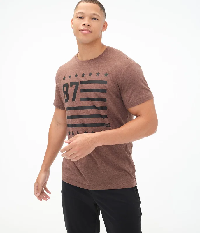 Aeropostale Men's 87 Flag Graphic Tee