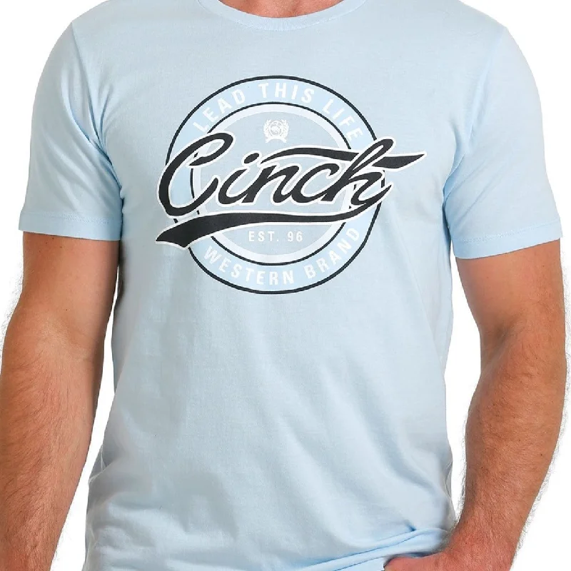 Cinch Men's Lead This Life Logo Light Blue T-Shirt