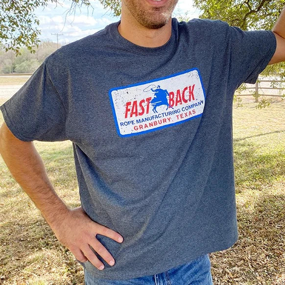 Fast Back Men's Classic Retro Logo Tee in Graphite