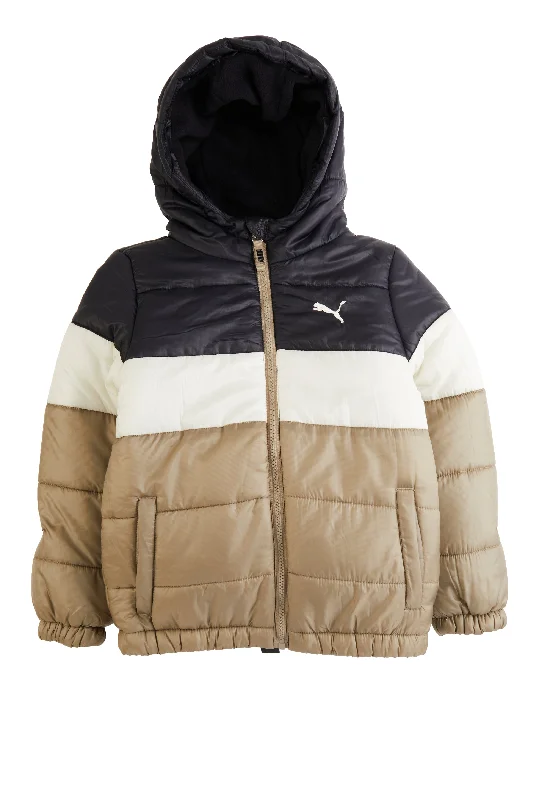 Boys Puma Color Block Puffer Jacket