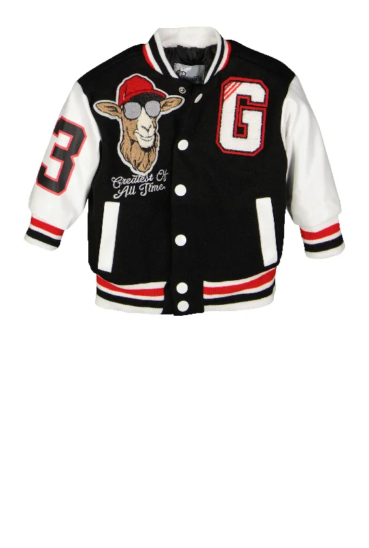 Baby Boys 0-9M Goat Chenille Patch Varsity Jacket