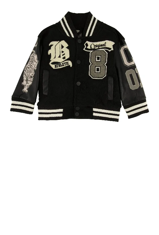 Baby Boys 12-24M Chenille Patch Graphic Varsity Jacket