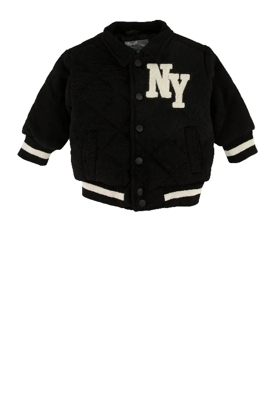 Baby Boys 12-24M Chenille Patch Quilted Letterman Jacket