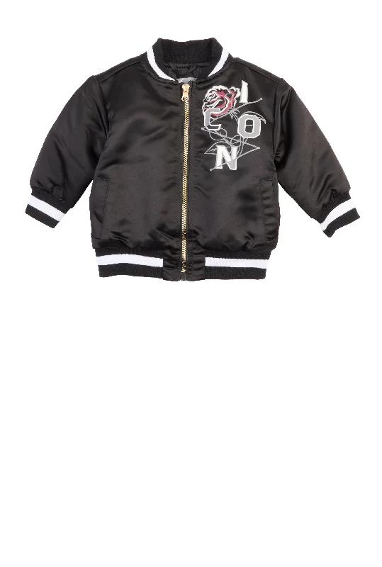 Baby Boys 12-24M Satin Icon Graphic Bomber Jacket