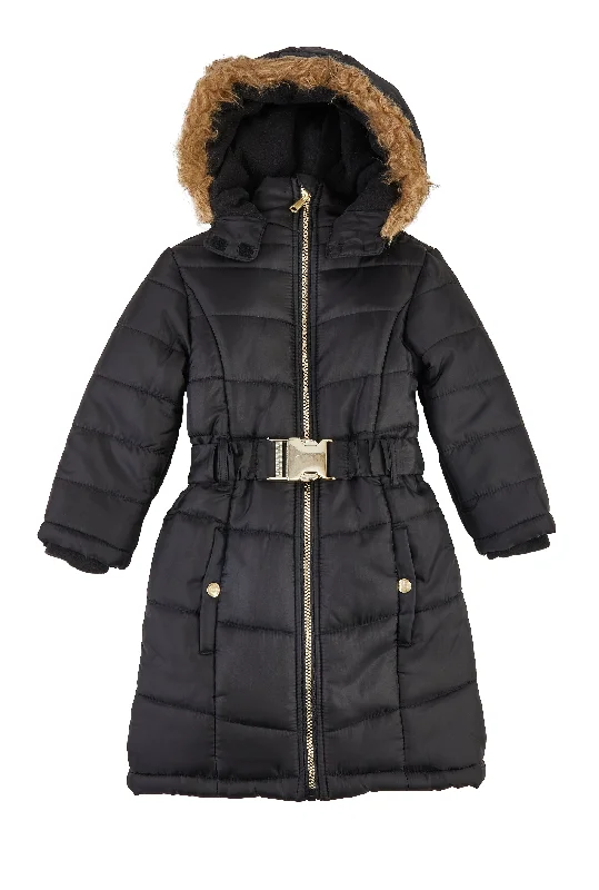 Little Girls Hooded Long Puffer Jacket