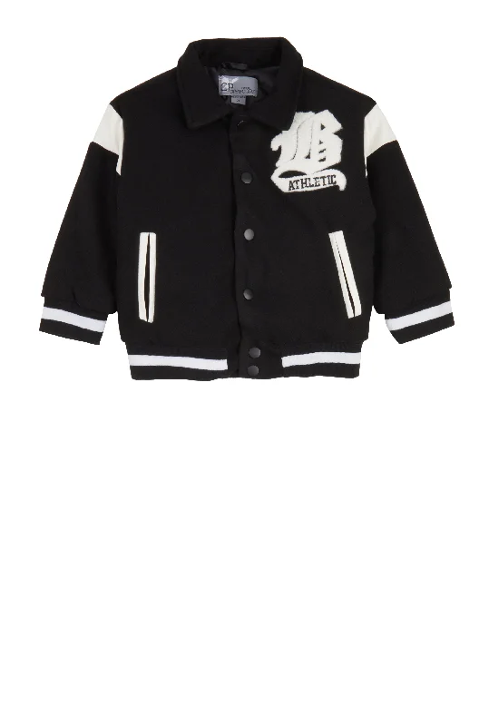 Toddler Boys B Initial Chenille Patch Varsity Jacket