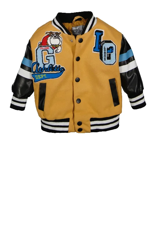 Baby Boys 12-24M Faux Leather Sleeve Varsity Jacket