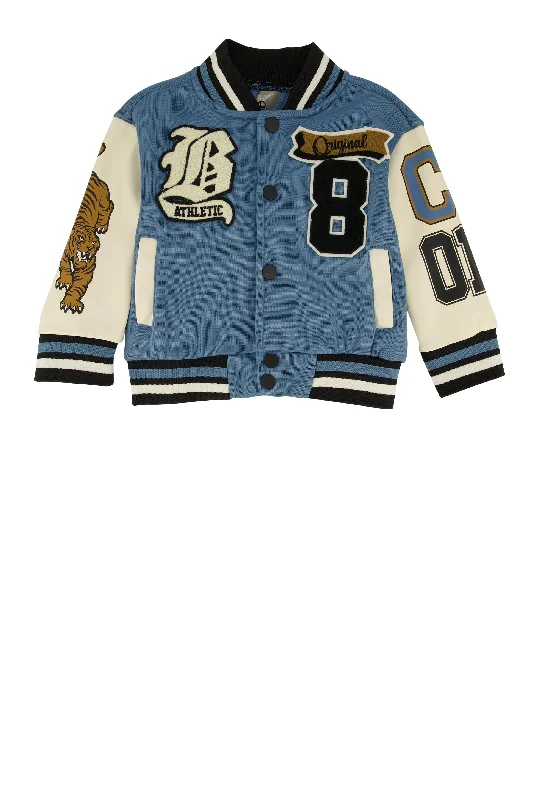 Baby Boys 12-24M Chenille Patch Graphic Varsity Jacket