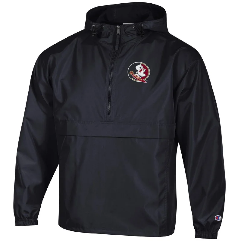 Champion Men's Seminoles Logo Packable Jacket - Black