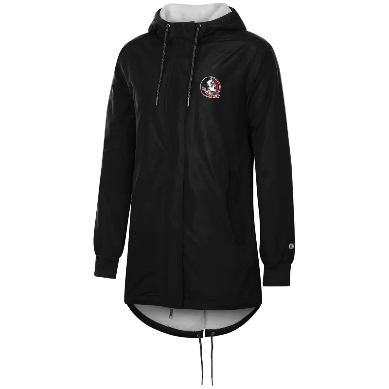 Champion Women's Seminole Logo Sherpa Lined Stadium Jacket - Black