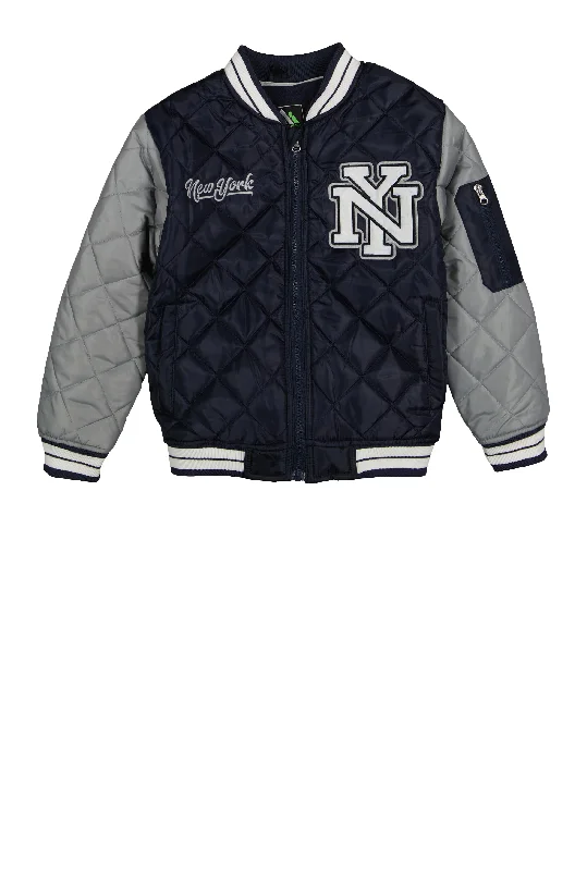 Boys New York Patch Quilted Jacket