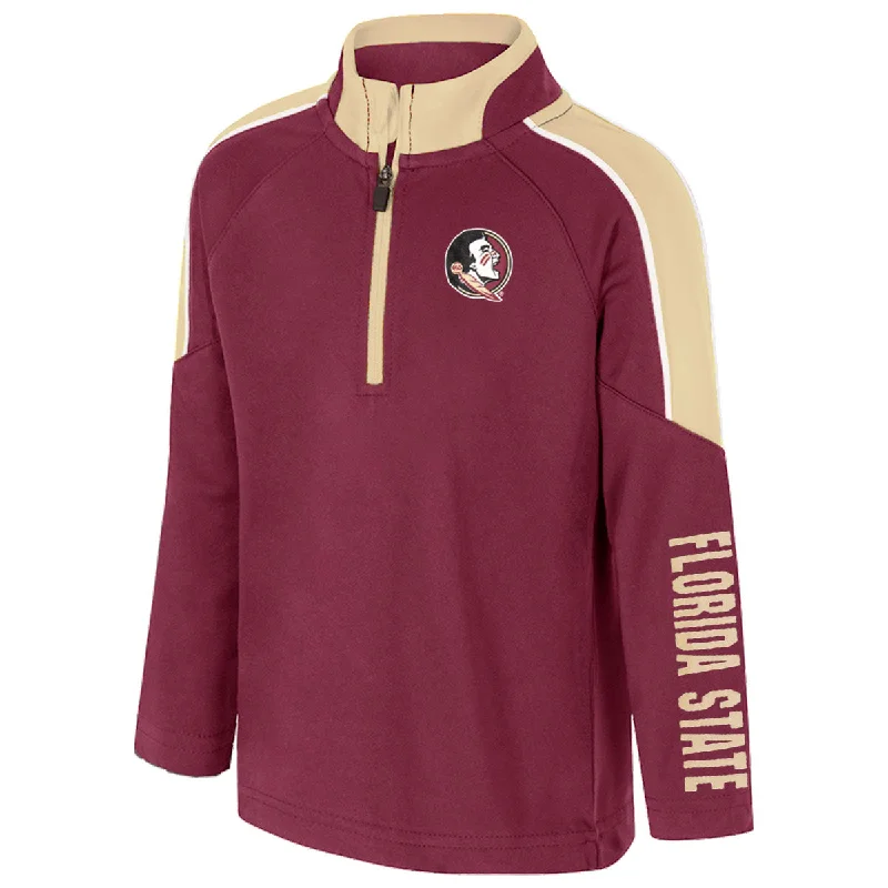 Colosseum Toddler Seminole Logo/Florida State 1/4 Zip Jacket - Garnet/Gold