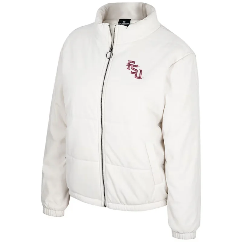 Colosseum Women's Stacked FSU Puffer Jacket - White