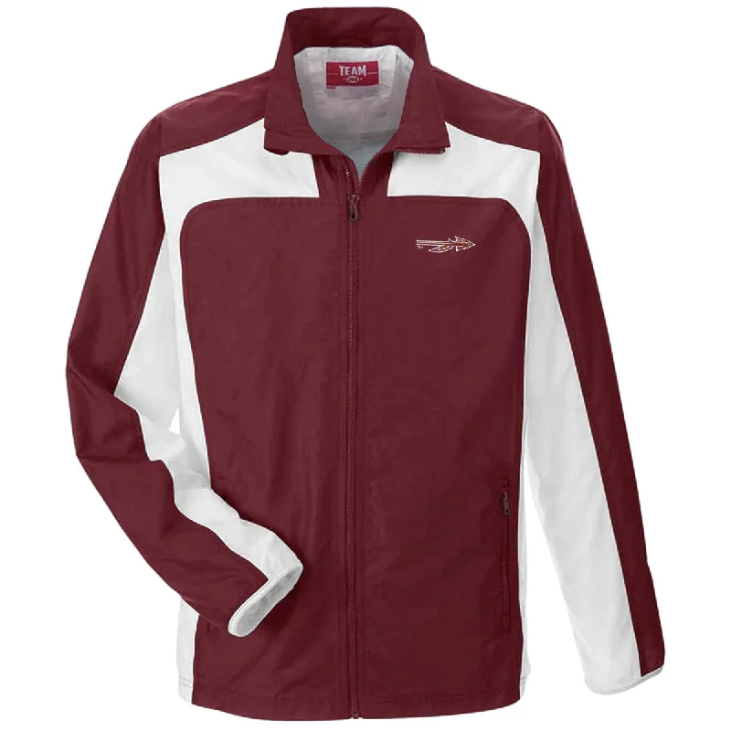 Garnet & Gold Men's Spear Logo Lightweight Full-Zip Jacket - Garnet/White