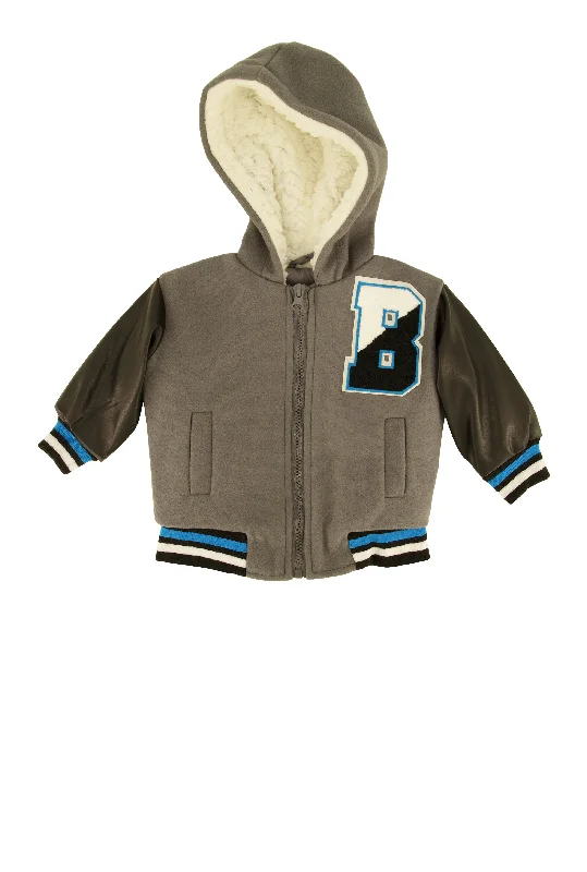 Baby Boys 0-9M Color Blocked Hooded Varsity Jacket