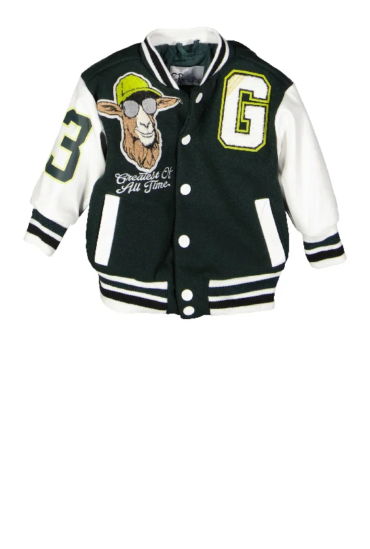 Baby Boys 0-9M Goat Chenille Patch Varsity Jacket