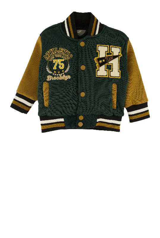 Baby Boys 12-24M H Initial Chenille Patch Varsity Jacket