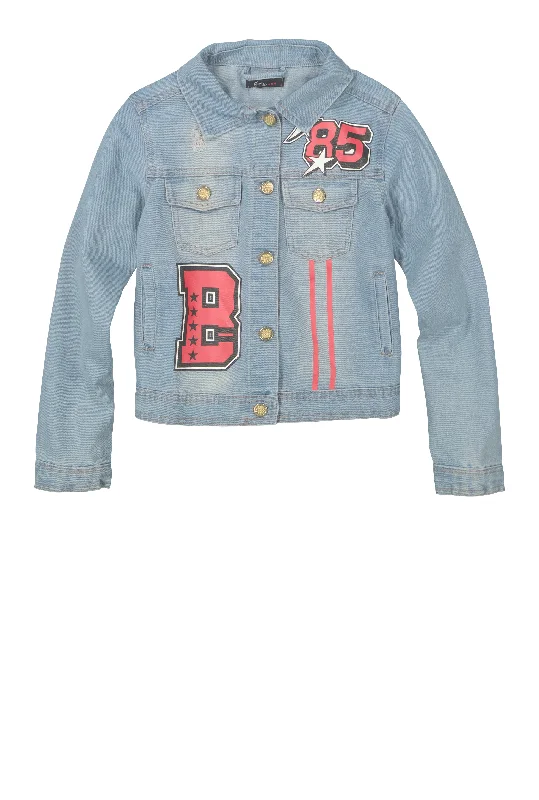 Girls 85 B Initial Graphic Jean Jacket