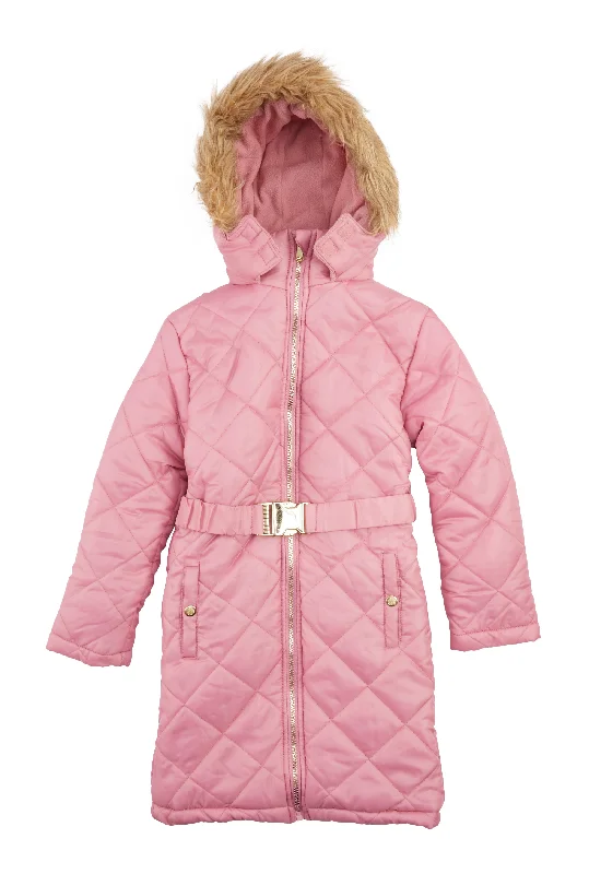 Girls Belted Quilted Jacket