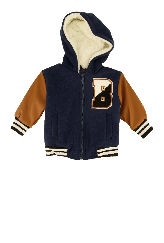 Baby Boys 12-24M Color Blocked Hooded Varsity Jacket