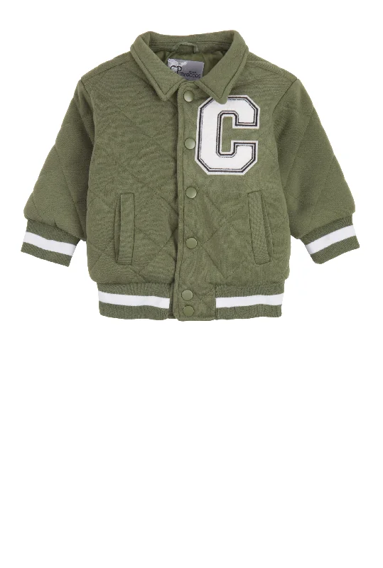 Baby Boys 12-24M Chenille Patch Quilted Letterman Jacket