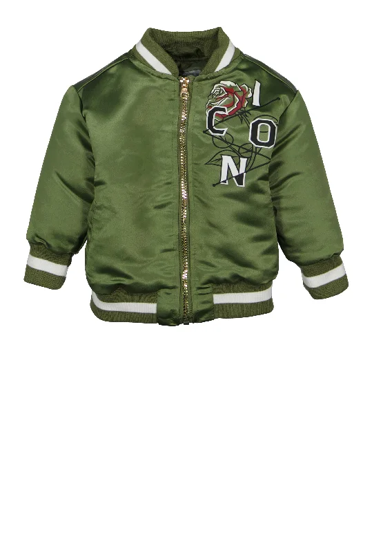 Baby Boys 12-24M Satin Icon Graphic Bomber Jacket