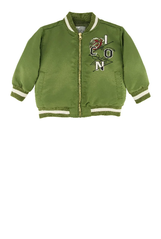 Toddler Boys Icon Rose Graphic Bomber Jacket