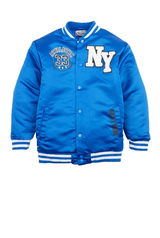 Boys Athletic Graphic Varsity Bomber Jacket