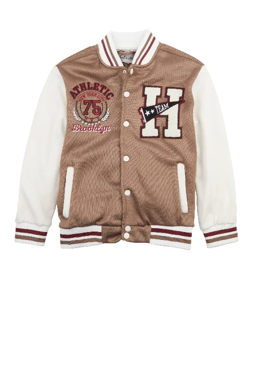 Boys Athletic Brooklyn Graphic Varsity Jacket