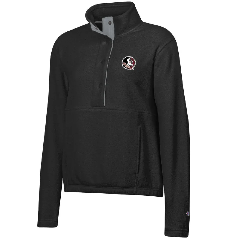 Champion Women's Seminole Logo Explorer Polar Fleece Jacket - Black