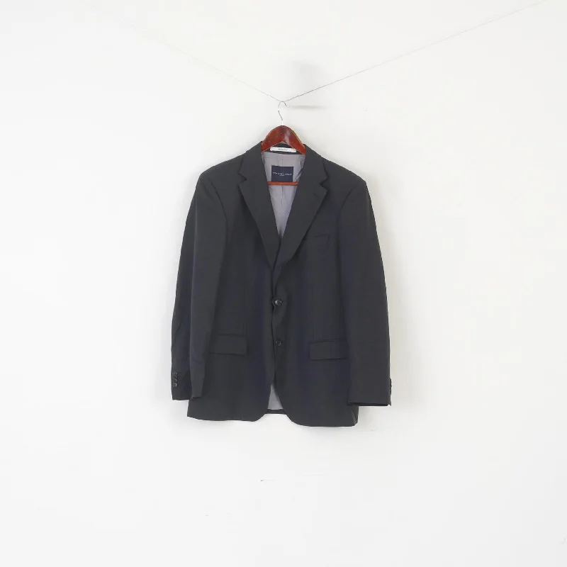 Tommy Hilfiger Men 25 40 Blazer Gray Wool Vintage Single Breasted Jacket