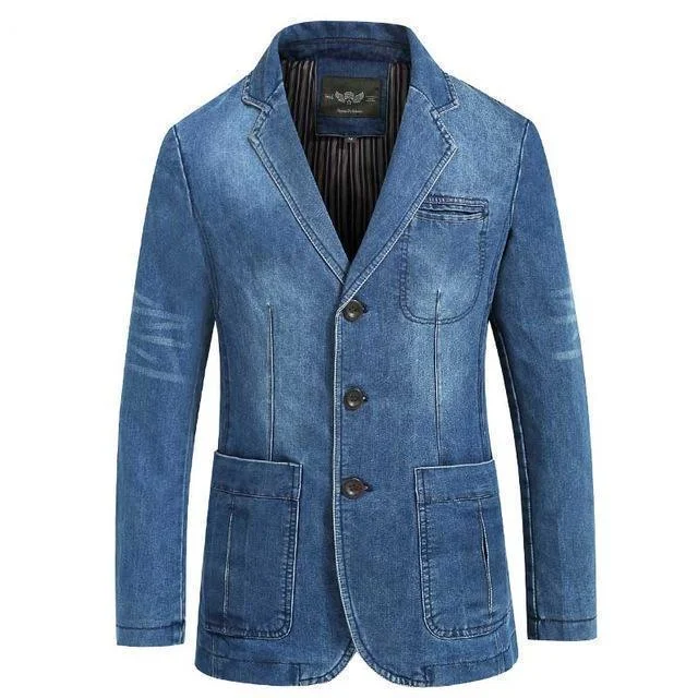 Cowboy Denim Jeans Blazer For Men