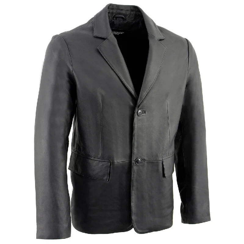 Milwaukee Leather SFM1880 Men's Black 2-Button Closure Car Coat Blazer