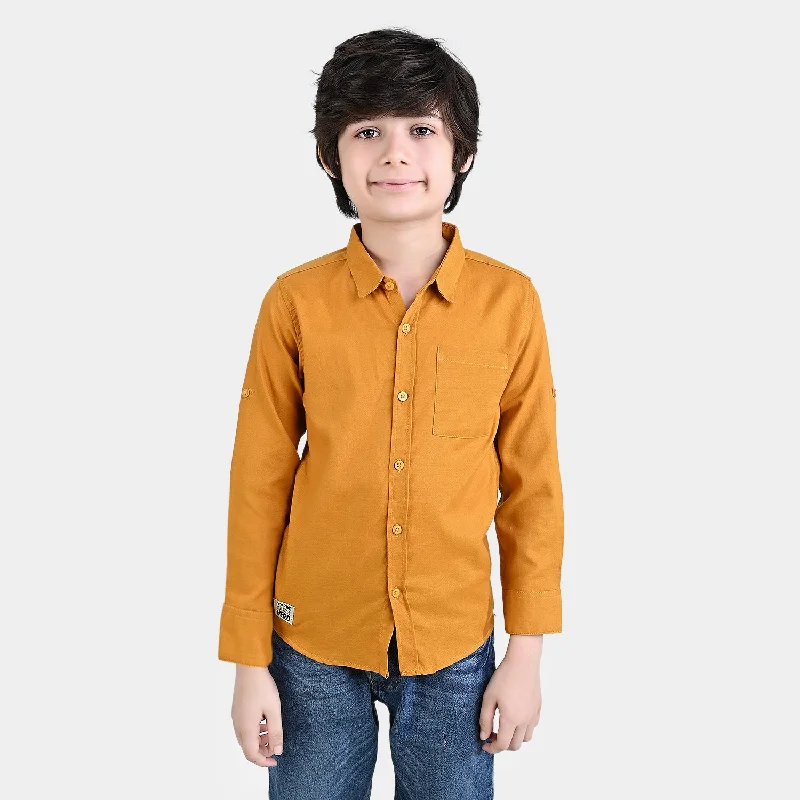 Boys Cotton Casual Shirt F/S Hero-Mustard