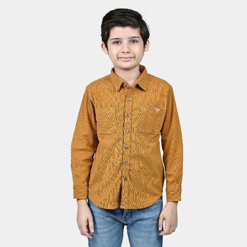 Boys Corduroy Casual Shirt F/S (Wats Up)-Mustard