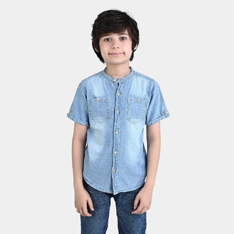 Boys Denim Shirt Pocket Styling-MD.Blue