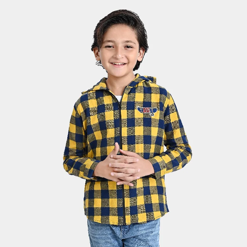 Boys Flannel Casual Shirt F/S (Re-Defined)-Yellow