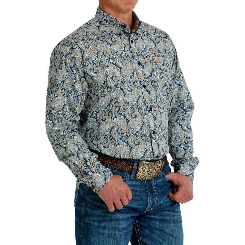 Cinch Western Shirt Mens L/S Paisley Button XXL Multi-Color MTW1105702