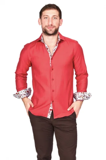 Red Sport Fit Casual Shirt