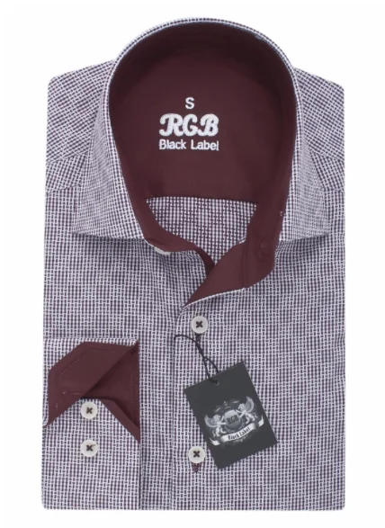 White & Maroon RGB Sport Fit Casual Shirt