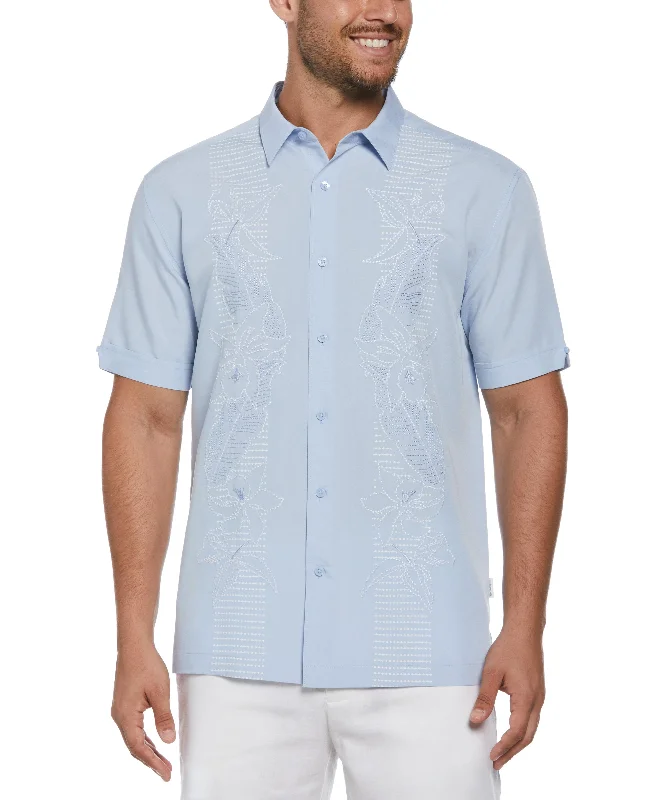 Big & Tall Floral Embroidered Panel Shirt