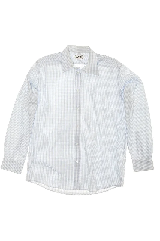 Hermes - Blue Plaid Dress Shirt - IT 42