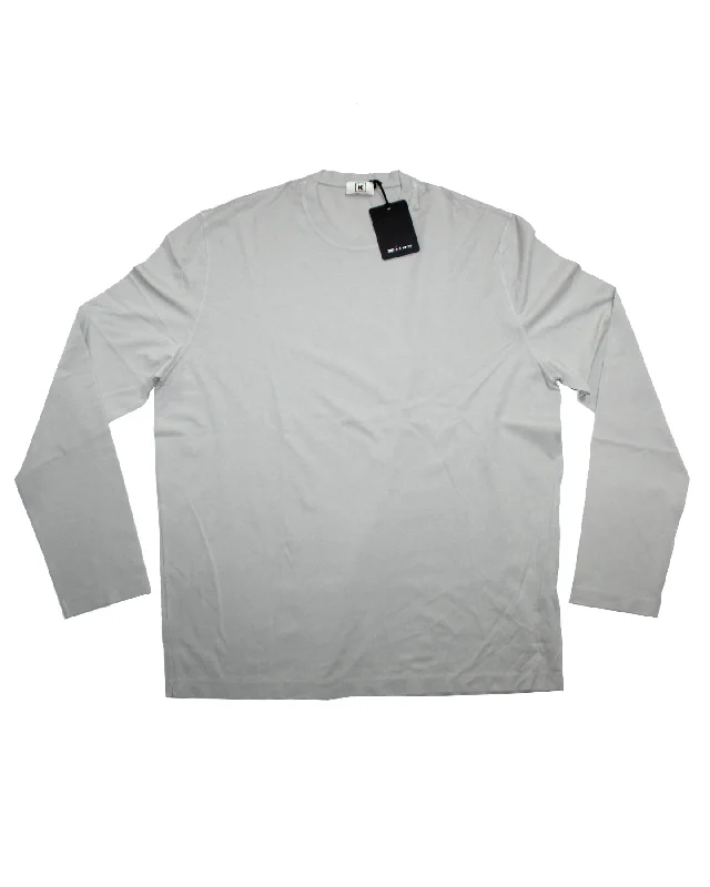 Kired Kiton Longsleeve T-Shirt Gray Crêpe Cotton EU 48/ S SALE