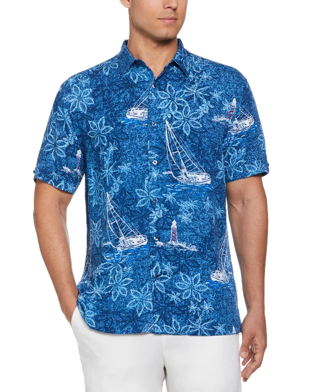 Nautical Tropical Print Shirt