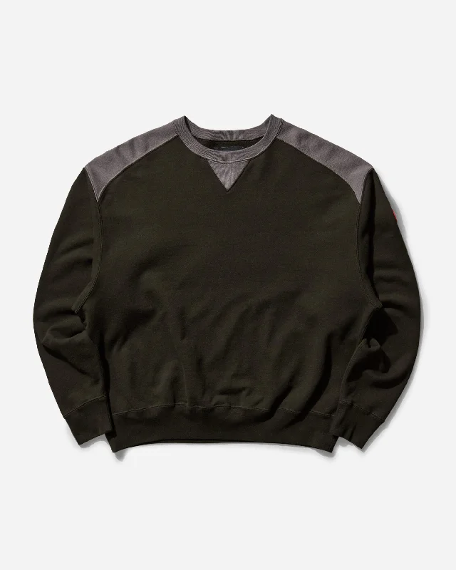 Men's Panel Shoulder Crewneck Sweatshirt Black