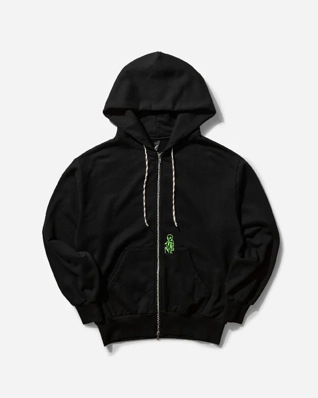 Men's Mini Alien Zip Through Hoodie Black