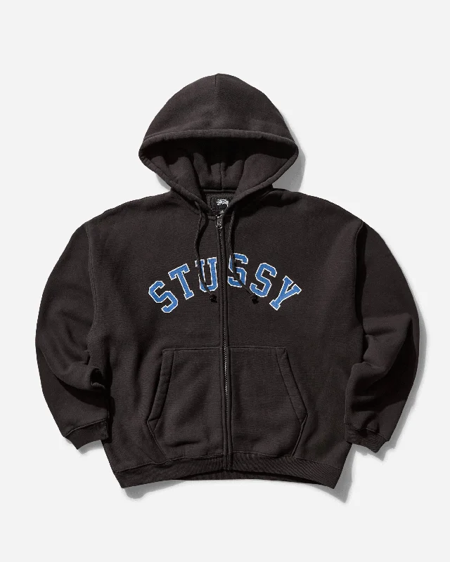 Men's Faded Graphic Zip Hoodie Washed Black